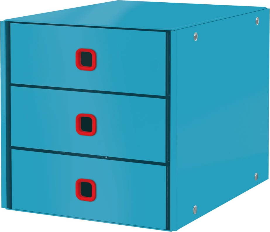 Modrý zásuvkový box se 3 zásuvkami Leitz Cosy Click & Store